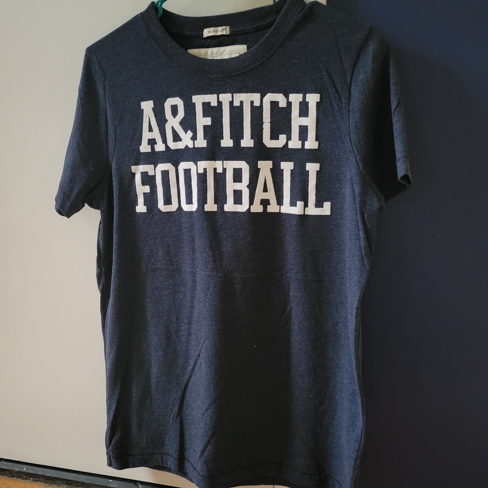 Abercrombie & Fitch Navy Football Tee